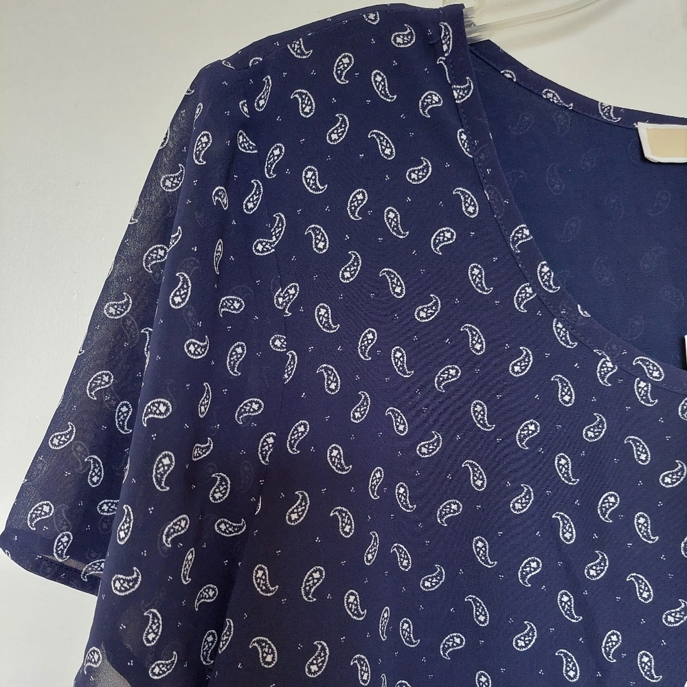 Michael Kors NWT short sleeve blouse size P/L - Picture 5 of 14